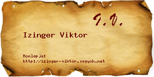 Izinger Viktor névjegykártya